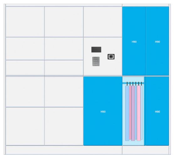 Casiers intelligents de blanchisserie en libre-service pour les grosses charges - réf Porte H90_0
