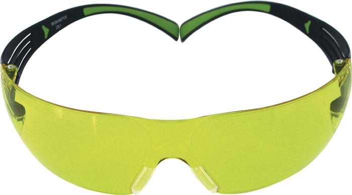 Lunettes de protection SecureFit-SF400 EN 166, EN 170 branches noires/vertes, verres jaunes polycarbonate 3M_0