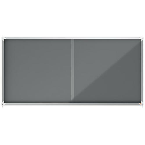 Nobo vitrine d'affichage porte coulissante - gris - 27 x a4 - nobo 1915339_0