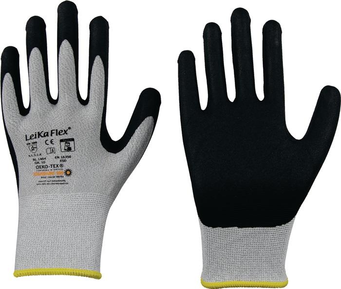 Gant LeikaFlex® Touch 1464 taille 8 gris/noir EN 388 catégorie EPI II nylon/carbone av micro-mousse de nitrile 12 LEIPOLD_0