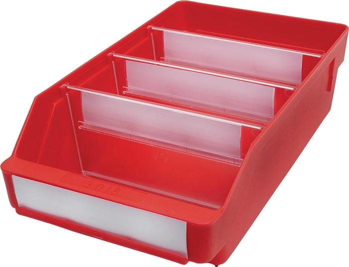 Boîte pour étagère L300xl180xH95mm rouge PP_0