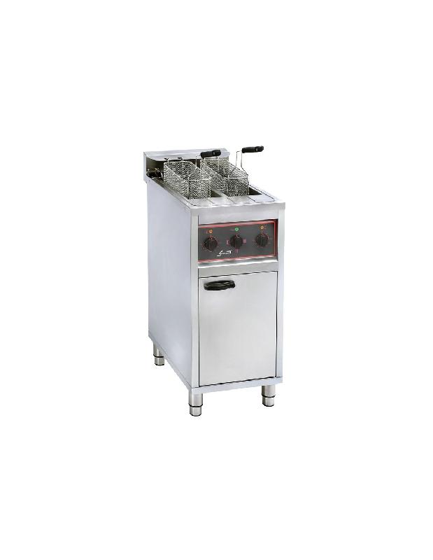 Friteuse électrique 2x10 Litres SOFRACA sur placard - acier inoxydable AISI 304 - 12Kw - 92224C_0