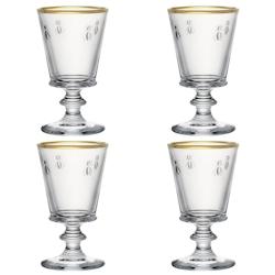 La Rochère Coffret de 4 verres à vin bord or, ABEILLE - doré 3232870334924_0