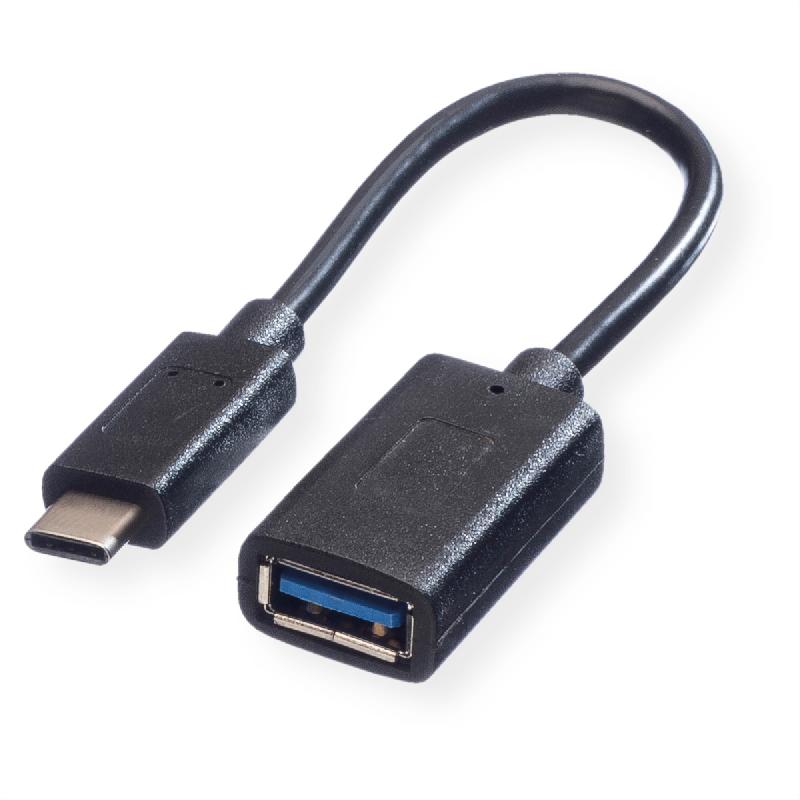 VALUE Câble USB 3.2 Gen 1, Type C - A, M/F, OTG, noir, 0,15 m_0