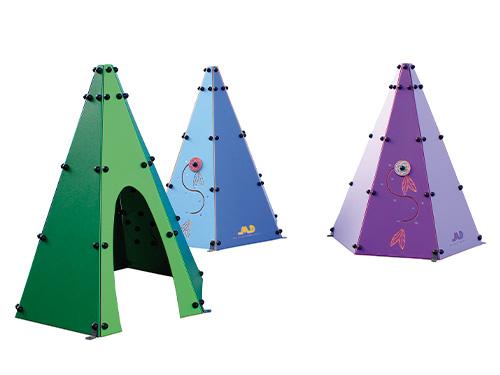 Cabane tipi pour enfant avec porte, fenêtre et jeu attrape-rêves en polyéthylène et acier peinte à la poudre_0