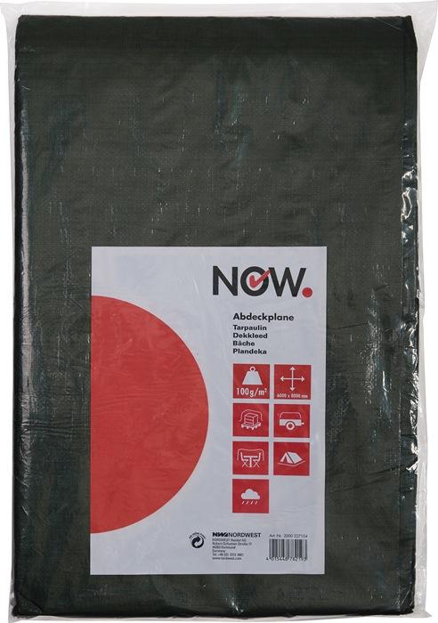 Bâche tissée Multi Tarp standard largeur 3 000 x longueur 5 000 mm vert olive poids 100 g/m² avec Å“illets en aluminium NOW_0