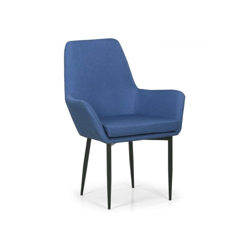 FAUTEUIL EN TISSU CÉLESTIN 97CM BLEU FONCÉ - PARIS PRIX_0