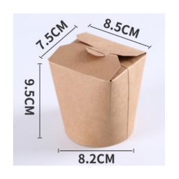 Boîte à pâtes compostable en kraft - lbx asie ltd - dimensions : 9.5 × 8.5 × 7.5 cm - knb58161_0
