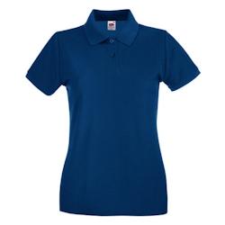 FRUIT OF THE LOOM, Polo femme, manches courtes, patte de boutonnage 2 boutons ton sur ton, bleu navy, L, - L bleu 7865540210103_0