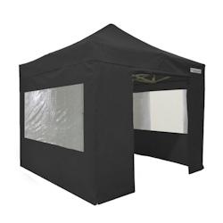 FRANCE BARNUMS Tente pliante PRO 3x3m pack fenêtres - 4 murs - ALU 55mm/PVC 580g Norme M2 - noir - FRANCE-BARNUMS - noir métal 224F_0