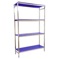 SimonRack Étagère en acier inoxyable initiel SIMONINOX 4 plateaux en polypropylène 2000x860x400 mm (haut x largeur x profondeur) - 8425437074851_0