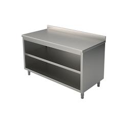 Meuble Bas Inox Ouvert avec Dosseret   Gamme 600          1100x600 x600x850mm VIRTUS GROUP - gris 0698142889227_0