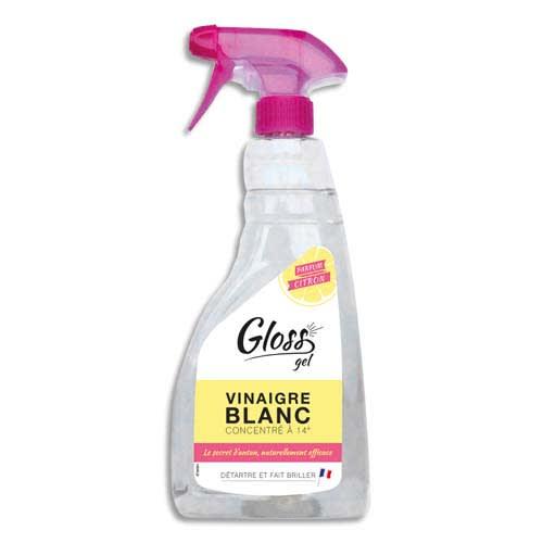 Gloss spray 750 ml gel vinaigre blanc détartre et fait briller, concentration 14 degrés, parfum citron_0