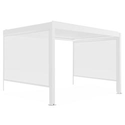 Oviala Business Pergola bioclimatique adossée et motorisée éclairée 3x4m et 2 stores - Oviala - blanc aluminium 110445_0