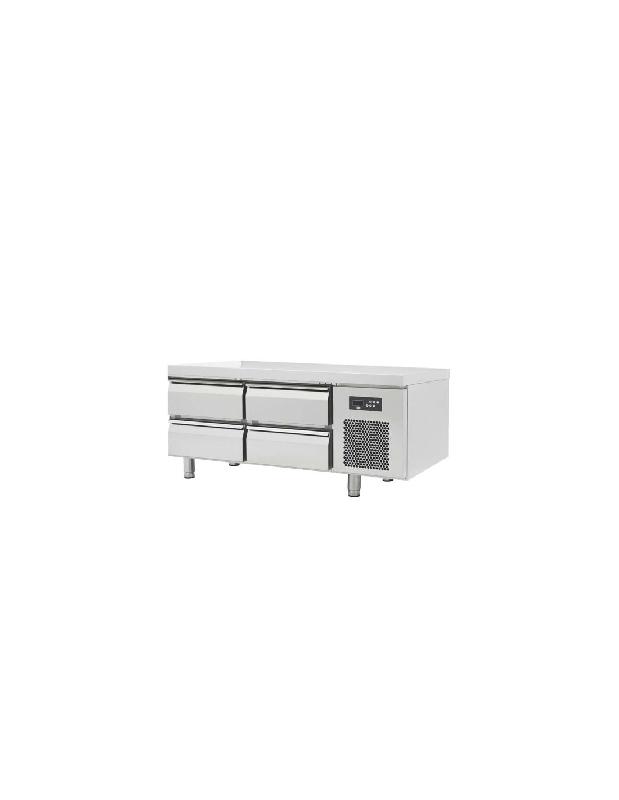 Soubassement réfrigéré - 4 Tiroirs - Inox AISI304 - 138L - 1600x600x600 mm - FABRIQUE EN ITALIE_0