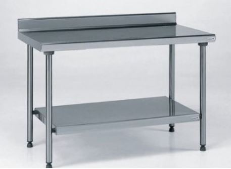 Table inox adossée avec étagère basse TOURNUS EQUIPEMENT - Référence : 424 992_0