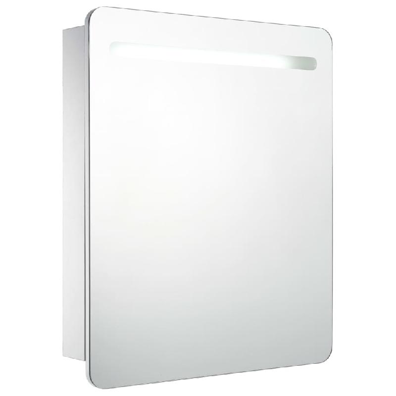 ARMOIRE DE SALLE DE BAIN À MIROIR LED 68 X 9 X 80 CM MDF BLANC 02_0006567_0