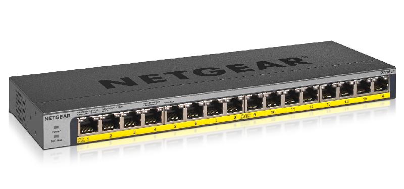 Netgear GS116LP Non-géré Gigabit Ethernet (10/100/1000) Noir Connexion Ethernet, supportant l'alimentation via ce port (PoE)_0