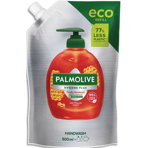 Palmolive recharge 500ml savon liquide hygiène+ family doypack extrait propolis.Testé dermatologiquement._0