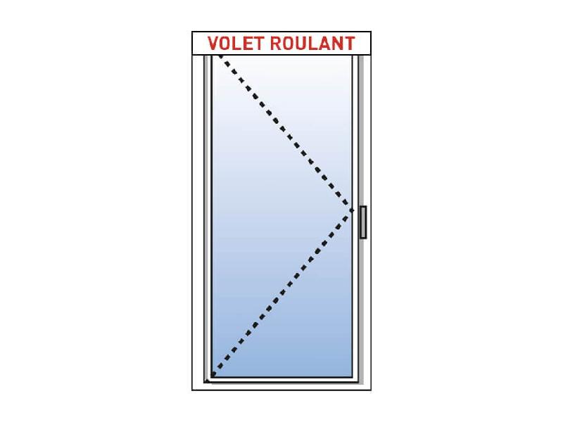 Porte Fenêtre Aluminium 1 Vantail KAWNEER tirant Gauche avec Volet Roulant Motorisé (Somfy ou Simu) ou Manuel Intégré Sur Mesure Référence: Porte Fen Alu 1 vtl gauche + VRI_0