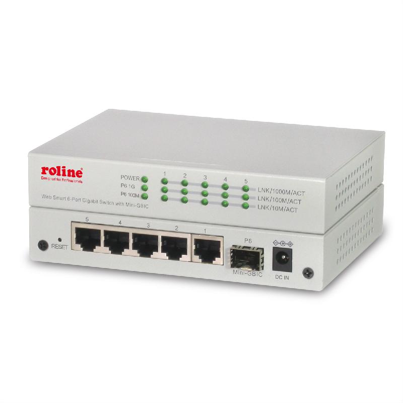 ROLINE Switch Gigabit Ethernet, 6 ports (5x 10/100/1000 + 1x SFP), WebSmart_0