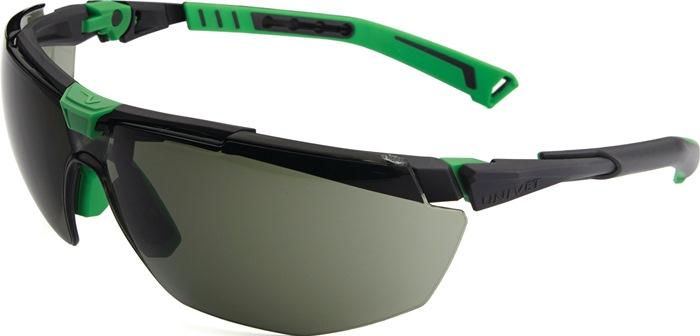 Lunettes de protection 5X1030005 EN 166, EN 170, EN 172 FT KN branches gris mét./vert, verres G15 polycarbonate UNIVET_0