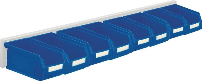 Jeu de boîtes de rangement ouvertes H100xl920xP180mm tôle d'acier/polyéthyl. Revêtement plastique bleu 8 x taille 7 bleue RASTERPLAN_0