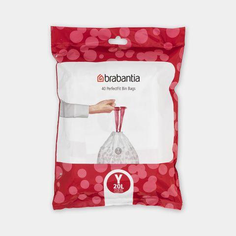 Sacs poubelle PerfectFit Brabantia - Code Y (20 litres) - Distributeur 40 sacs - Résistants aux déchirures_0