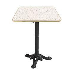 Oviala Business Table carrée 60 cm inclinable plateau marbre terrazzo/doré et noir - blanc métal 112717_0