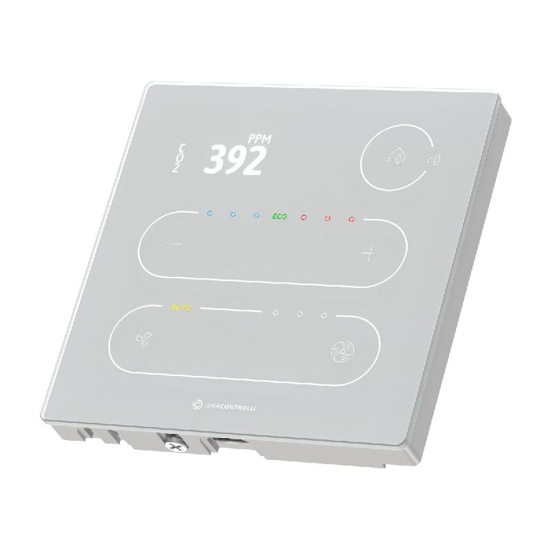 Thermostat d'ambiance Touch Point avec écran TFT Modbus ou BACnet et capteurs de T° et Humidité - Blanc_0