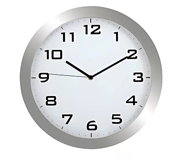 Horloge silencieuse 38 cm - quartz - coloris gris métal_0