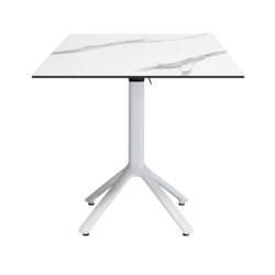 Restootab - Table pliable Nemo blanche pour extérieur marbre blanc 70x70 - blanc TB-NEM1-7070C-MB.BLA_0