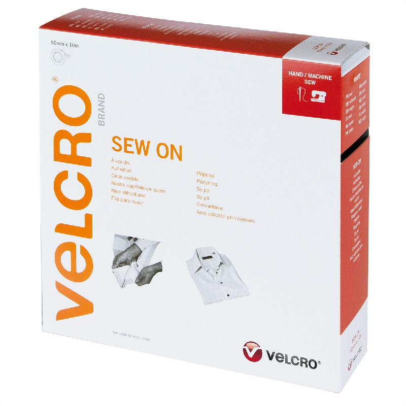 VELCRO® Crochets & velours 50mmx10m blanc, bande à coudre_0