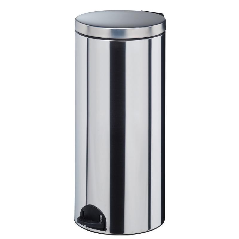 ROSSIGNOL Poubelle a pedale sanelia - seau antibactérien - 30 L - inox brillant_0