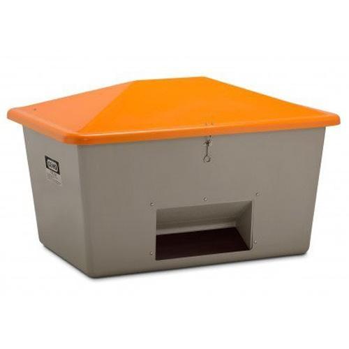 Bac à sel PFV 550 litres avec ouverture d'écoulement - Pour sable, sel, granulats, absorbant - CEMO - 10834_0