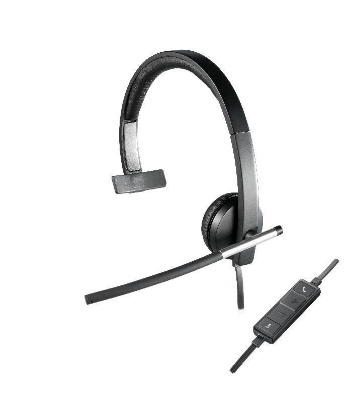 Logitech H650e Casque Avec fil Arceau Bureau/Centre d'appels USB Type-A Noir, Argent_0