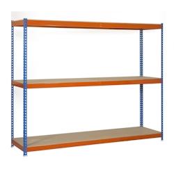 SimonRack Simonforte Chipboard 3 plateaux de 400 kgs par plateau couleur BLEU/ORANGE/BOIS 2000x2400x600 mm (haut x largeur x profondeur) - 84351049459_0