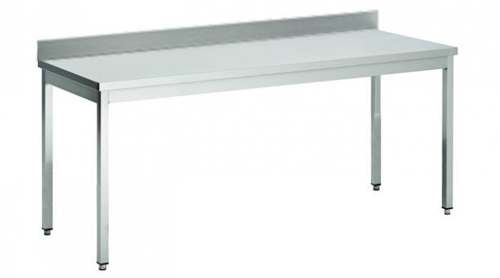 Table adossee inox 304 bords droits, pieds car. 1000x600_0