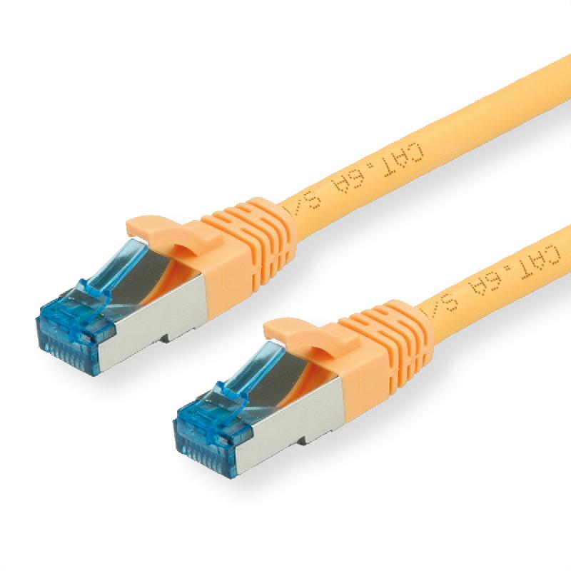 Cordon VALUE Cat.6A (Classe EA) / 10 Gigabit S/FTP, LSOH, jaune, 0,3 m_0