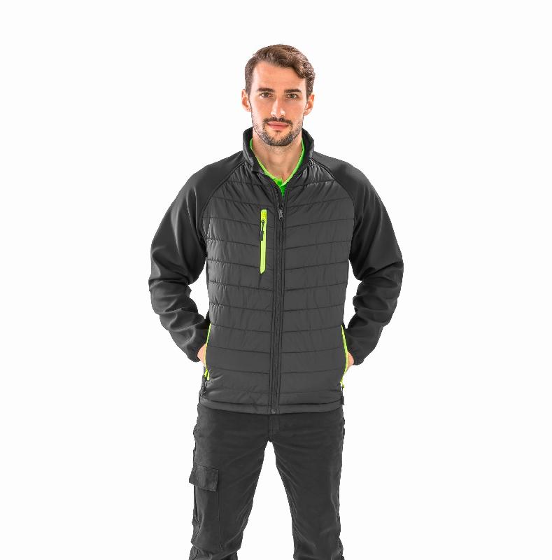 Veste softshell rembourrée black compass recyclée -  Réf: R237X_0