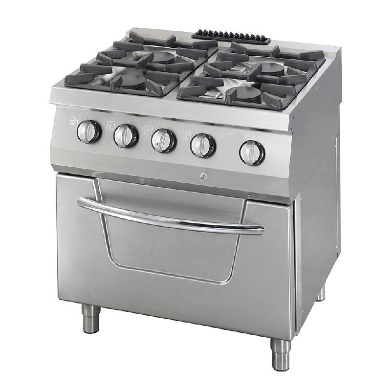 Heavy Duty cuisinière - 4 brûleurs - unité double - profondeur 70 cm - 37kW - gaz incl four_0