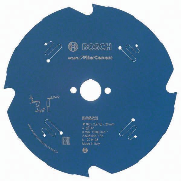 Lame pour scie circulaire D. Ext. 165 mm nombre de dents 4 TCG perçage de 20 mm largeur de coupe 2,2 mm HM BOSCH_0