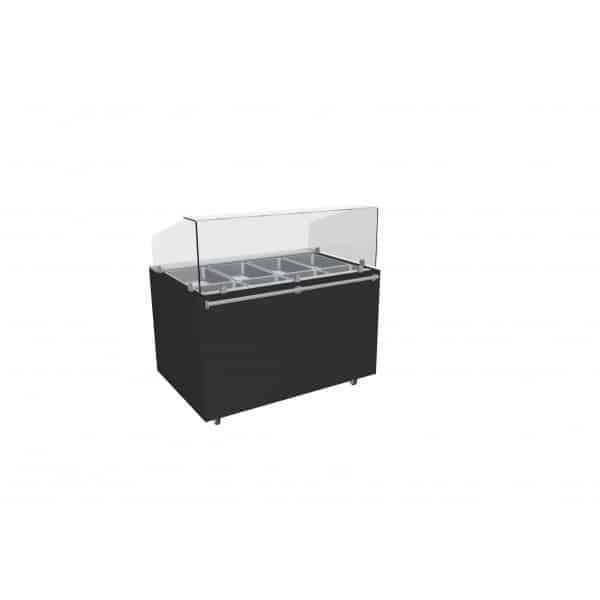 Vitrine chauffante ouverte bain-marie à eau 2,25 Kw 2GN1/1+2GN1/3 (type de produit: Vitre avant droite)_0