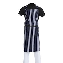 Whites Chefs Clothing Tablier bavette Whites rayé marine et blanc XL - A662_0