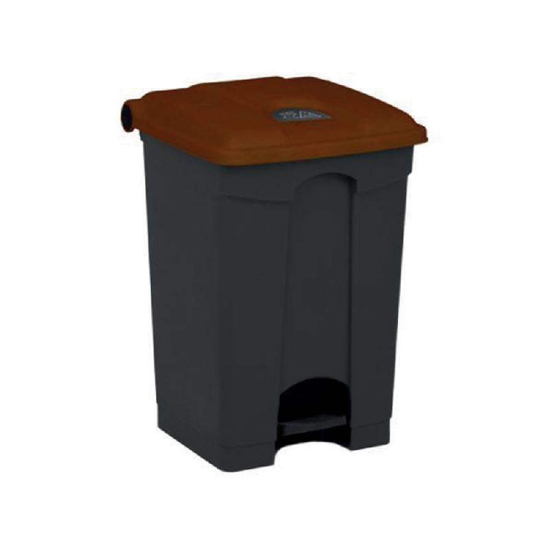 Collecteur à pédale de déchets avec couvercle - Brun - 45 l_0