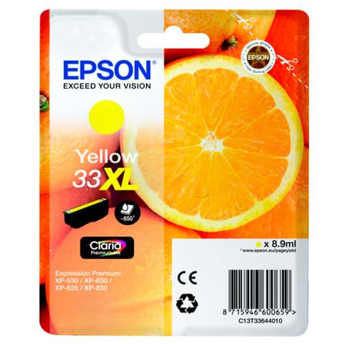 Epson cartouche jet d'encre claria premium jaune (xl) ''oranges'' 33 (t3364) - c13t33644012_0