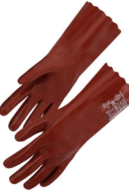 Gants PVC 35cm Rouge - Tailles : 10_0