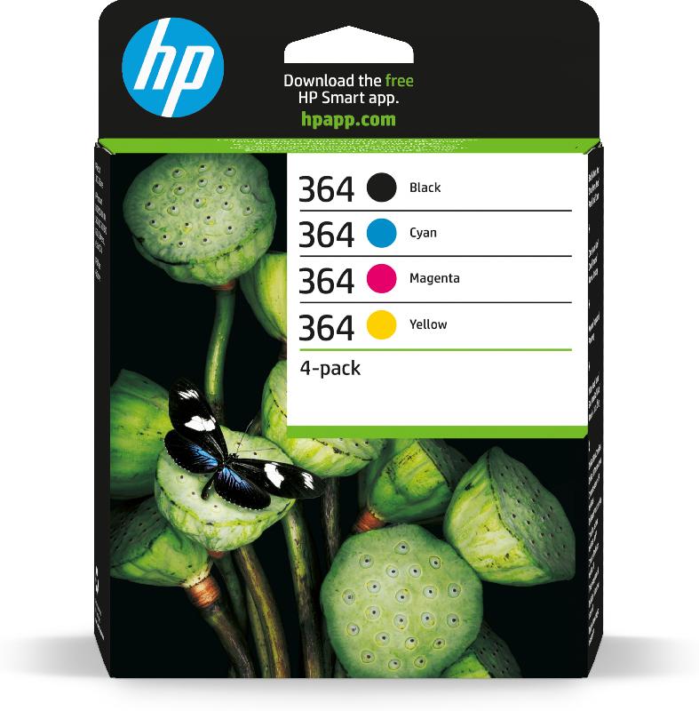 HP 364 pack de 4 cartouches d'encre noir/cyan/magenta/jaune authentiques_0