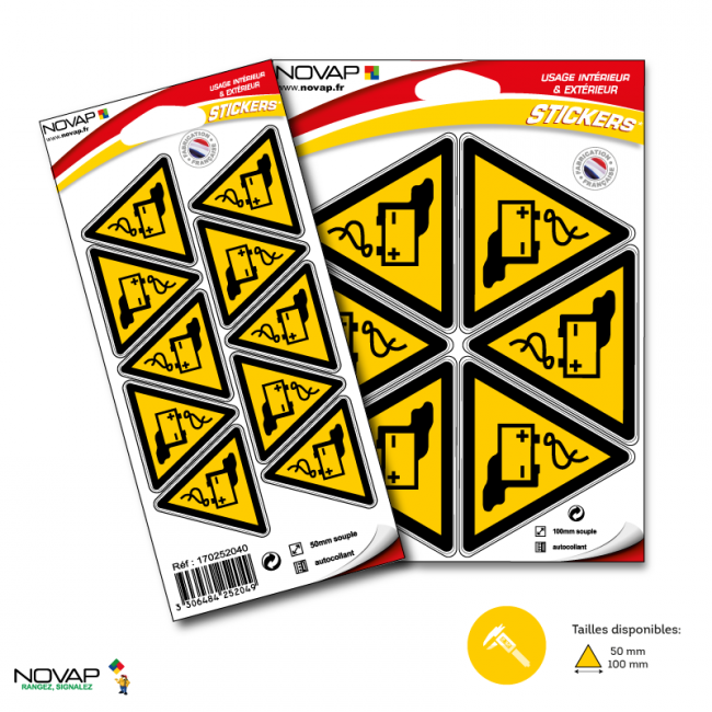 Planches de 10 panneaux adhésifs triangles 50x50x50 mm dangers - PADTPN-NV01/DBTR_0