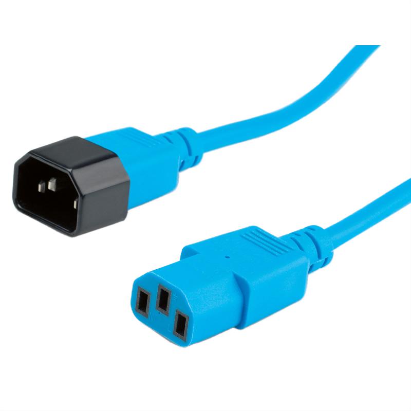 ROLINE Câble d'alimentation, IEC 320 C14 - C13, bleu, 3 m_0